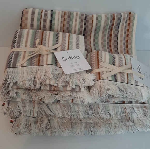 Felpinter Broken Stripe Combed Long Staple Cotton Bath Towel Set - Picture 6 of 16